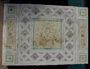 darb098 Deckengemälde auf Leinwand, frühes 19. Jahrhundert, Maße 3,46 m x 232/240 cm
